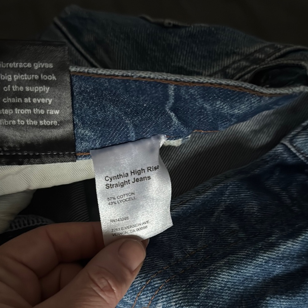 Reformation High Rise Blue Jeans Timeless Fit - Picture 3 of 6